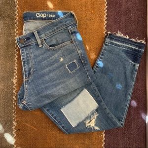 Gap Mid Rise Patchwork Skinny Jean 27T